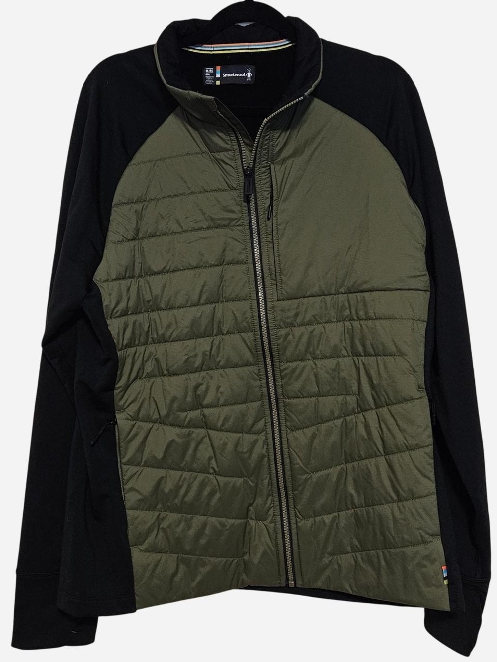Smartwool Men’s Olive Green and Black Quilted Hybrid Puffer Jacket